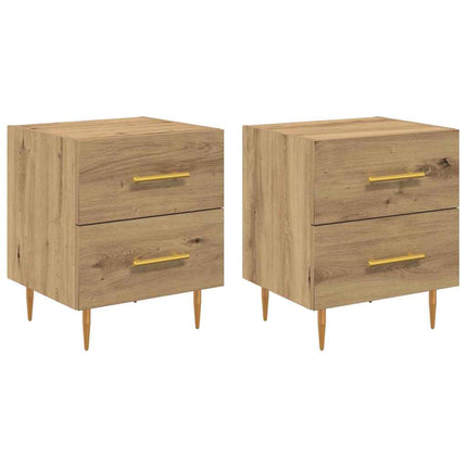 Cabinet de chevet 2 pcs Chêne artisanal 40 x 35 x 47,5 cm
