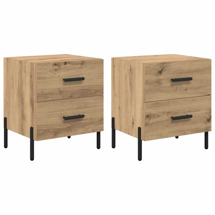 Cabinet de chevet 2 pcs chêne artisanal 40 x 35 x 47.5 cm