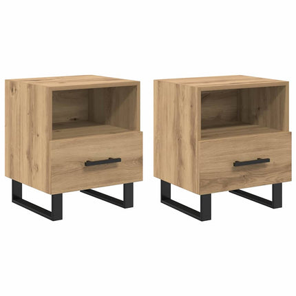 Cabinet de chevet 2 pcs chêne artisanal 40 x 35 x 47.5 cm