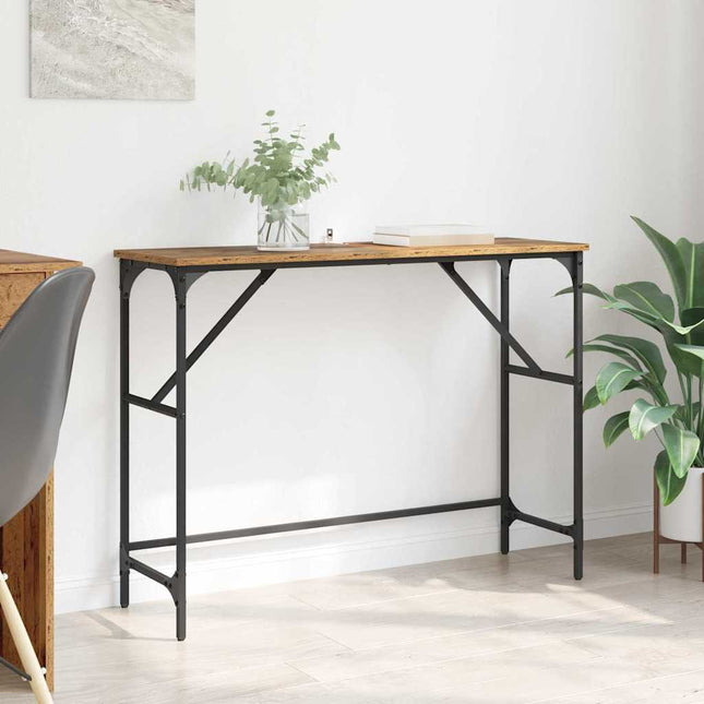 Table Console 100 X 32 X 75 Cm Bois D'ingénierie Bois ancien 100 cm