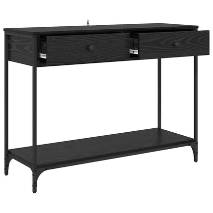 Table Console 100 X 34,5 X 75 Cm Bois D'ingénierie Chêne noir 100 cm