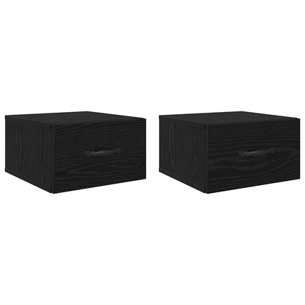 Cabinet De Chevet Avec Tiroir 2 Pcs 35 X 35 X 20 Cm Chêne noir