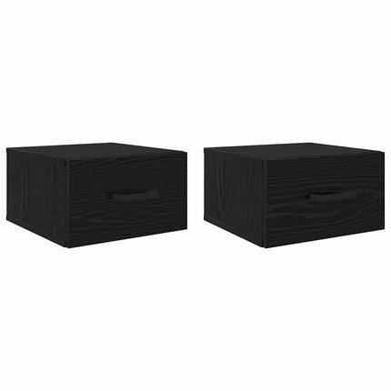 Cabinet De Chevet Avec Tiroir 2 Pcs 35 X 35 X 20 Cm Chêne noir