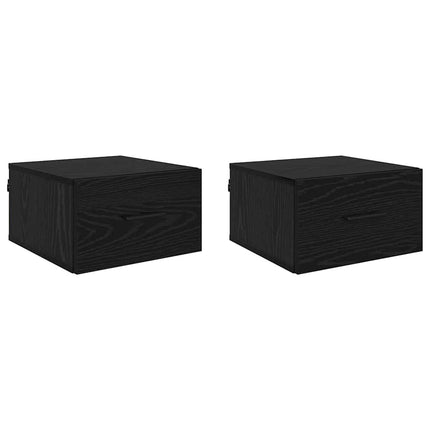 Cabinet De Chevet Avec Tiroir 2 Pcs 35 X 35 X 20 Cm Chêne noir