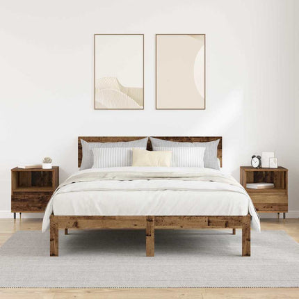 Cabinet de chevet avec tiroir 2 pcs Bois ancien 40 x 35 x 50 cm