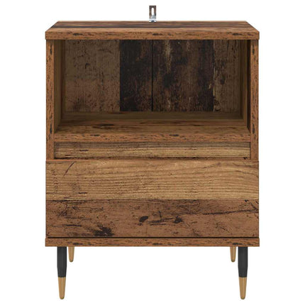 Cabinet de chevet avec tiroir 2 pcs Bois ancien 40 x 35 x 50 cm