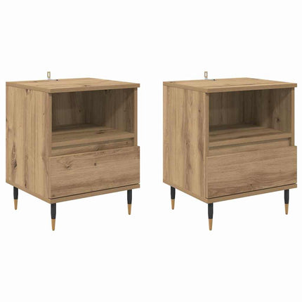 Cabinet de chevet 2 pcs chêne artisanal 40 x 35 x 50 cm