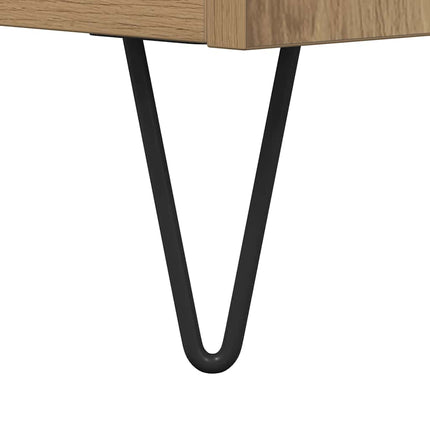 Table Basse 60 X 44,5 X 45 Cm Bois D'ingénierie chêne artisanal