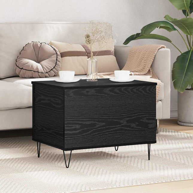 Table Basse 60 X 44,5 X 45 Cm Bois D'ingénierie Chêne noir