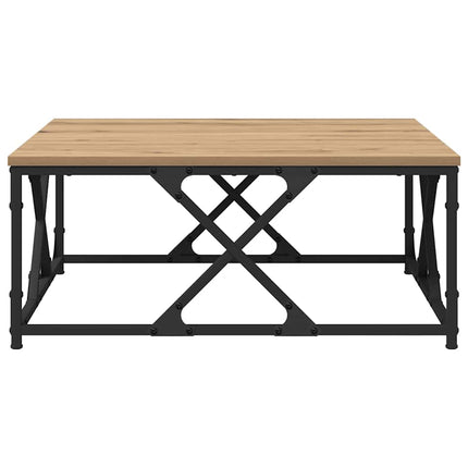 Table Basse Bois D'ingénierie chêne artisanal 70 x 70 x 30 cm