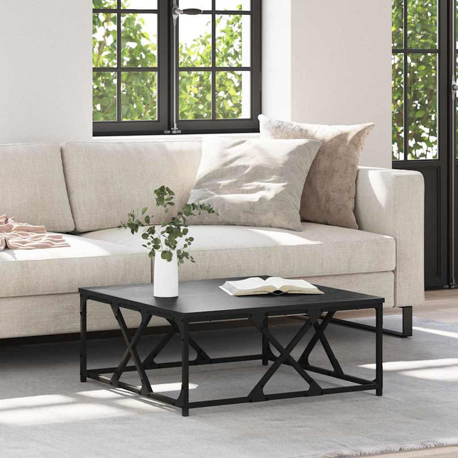 Table Basse Bois D'ingénierie Chêne noir 70 x 70 x 30 cm