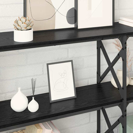 Table Console 156 X 28 X 80,5 Cm Bois D'ingénierie Chêne noir 156 cm