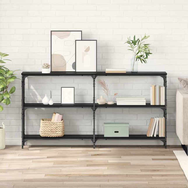 Table Console 156 X 28 X 80,5 Cm Bois D'ingénierie Chêne noir 156 cm