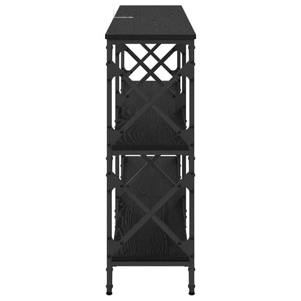 Table Console 156 X 28 X 80,5 Cm Bois D'ingénierie Chêne noir 156 cm