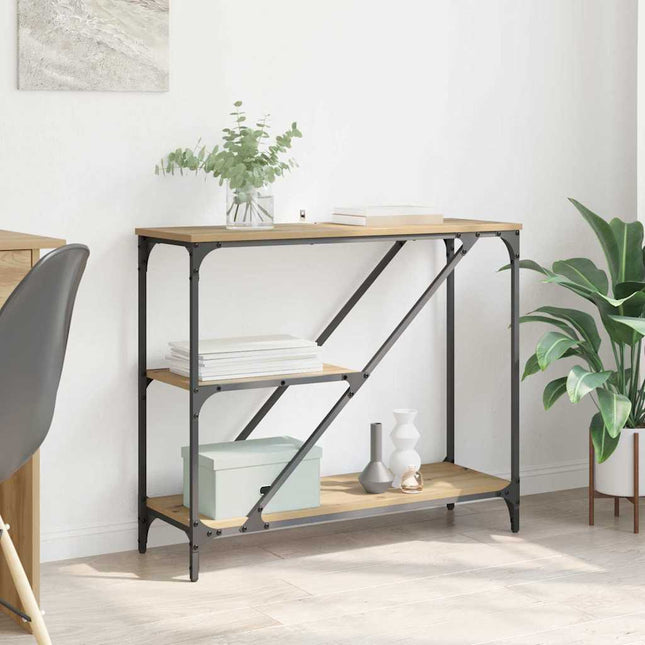 Table Console 88,5 X 30 X 75 Cm chêne artisanal