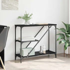 Table Console 88,5 X 30 X 75 Cm Bois D'ingénierie Chêne noir