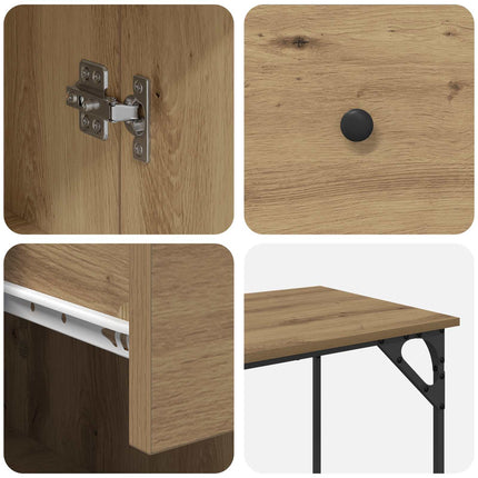 Bureau d'ordinateur Chêne artisanal 131 x 48 x 75 cm