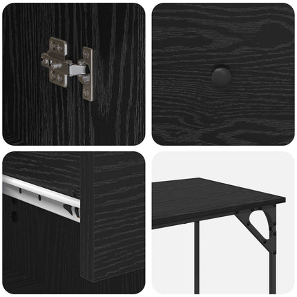 Bureau d'ordinateur avec tiroir Chêne noir 131 x 48 x 75 cm