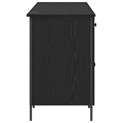 Bureau d'ordinateur avec tiroir Chêne noir 131 x 48 x 75 cm
