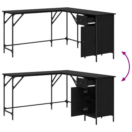 Bureau Chêne noir 141 x 141 x 75 cm Bois d'ingénierie