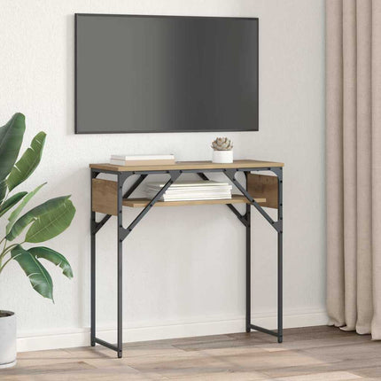 Tableconsole 75X30X75Cm Bois D'ingénierie chêne artisanal 75 cm