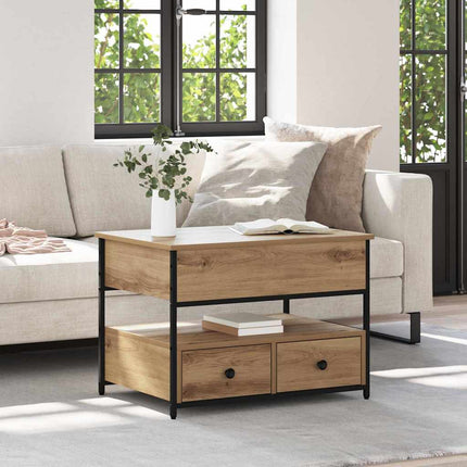 Table Basse 70 X 50 X 50 Cm Bois D'ingénierie chêne artisanal 70 cm