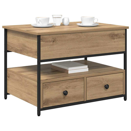 Table Basse 70 X 50 X 50 Cm Bois D'ingénierie chêne artisanal 70 cm