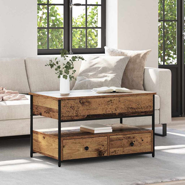 Table Basse 85 X 50 X 50 Cm Bois D'ingénierie Bois ancien 85 cm