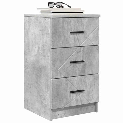 Cabinet de chevet Gris béton 38 x 38 x 66 cm Bois d'ingénierie