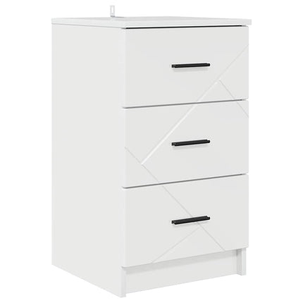Cabinet de chevet avec tiroir Blanc brillant 38 x 38 x 66 cm