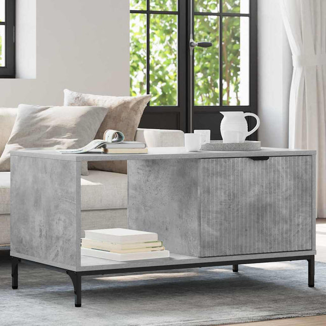 Table basse Gris béton 90 x 49 x 46 cm Bois d'ingénierie