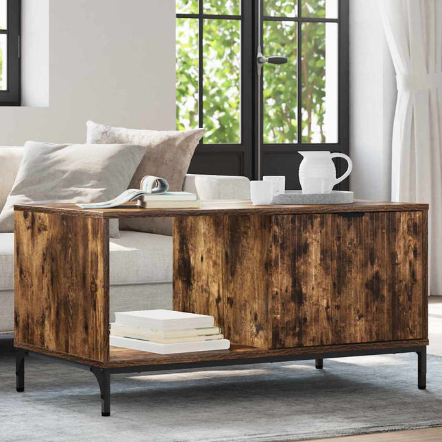 Table basse Chêne fumé 90 x 49 x 46 cm Bois d'ingénierie