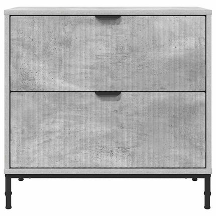 Table de chevet Gris béton 63,5 x 36 x 61 cm Bois d'ingénierie