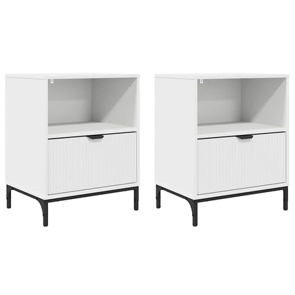 Tables de chevet 2 pcs Blanc 49 x 36 x 61 cm Bois d'ingénierie