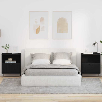 Tables de chevet 2 pcs Noir 49 x 36 x 61 cm Bois d'ingénierie