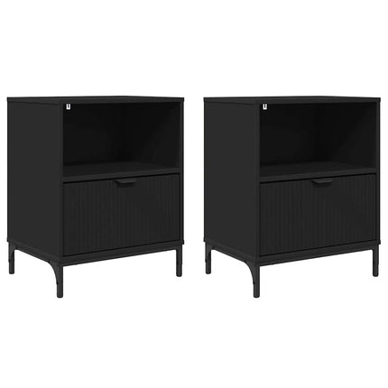 Tables de chevet 2 pcs Noir 49 x 36 x 61 cm Bois d'ingénierie