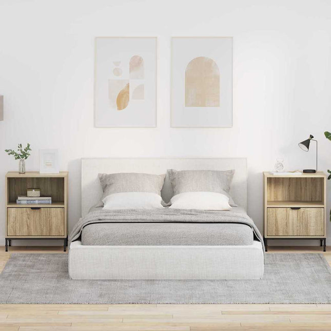 Tables de chevet avec tiroir 2 pcs Chêne sonoma 49 x 36 x 61 cm