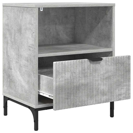 Tables de chevet avec tiroir 2 pcs Gris béton 49 x 36 x 61 cm