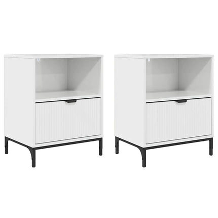 Tables de chevet 2 pcs Blanc brillant 49 x 36 x 61 cm