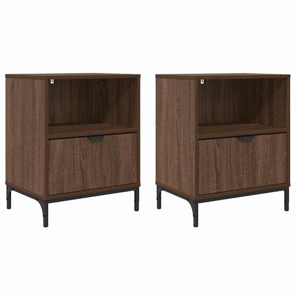 Tables de chevet avec tiroir 2 pcs Chêne marron 49 x 36 x 61 cm
