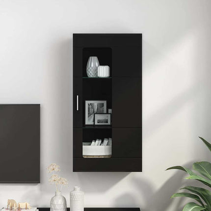 Meuble mural avec porte Noir 55 x 29 x 100 cm Bois d'ingénierie