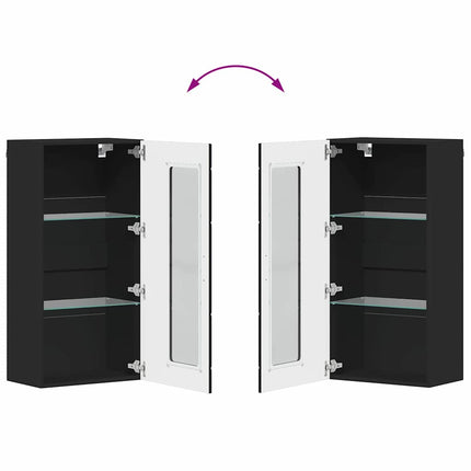 Meuble mural avec porte Noir 55 x 29 x 100 cm Bois d'ingénierie