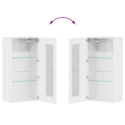 Meuble mural Blanc brillant 55 x 29 x 100 cm Bois d'ingénierie