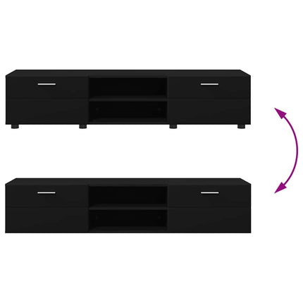 Meuble TV avec tiroir Noir 150 x 39 x 30 cm Bois d'ingénierie