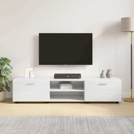 Meuble TV Blanc brillant 150 x 39 x 30 cm Bois d'ingénierie