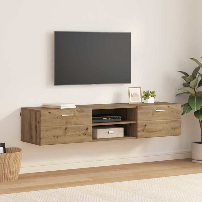 Meuble TV chêne artisanal 150 x 39 x 30 cm Bois d'ingénierie