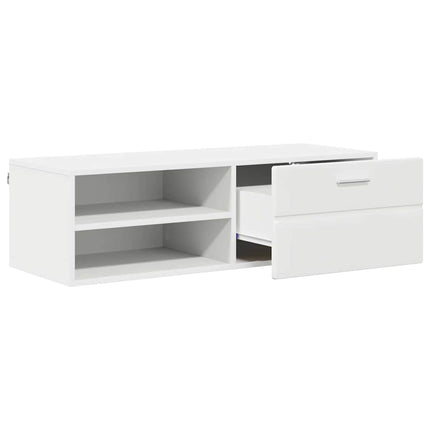Meuble TV Blanc 100.5 x 39 x 30 cm Bois d'ingénierie