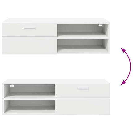 Meuble TV Blanc 100.5 x 39 x 30 cm Bois d'ingénierie