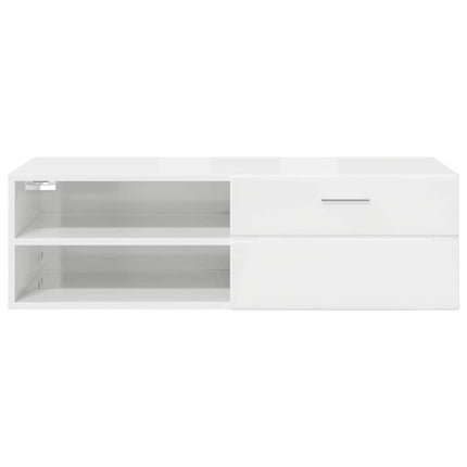 Meuble TV Blanc brillant 100.5 x 39 x 30 cm Bois d'ingénierie
