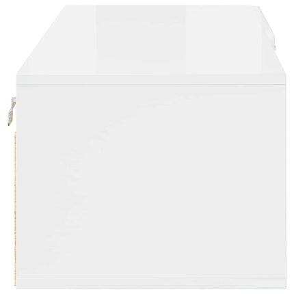 Meuble TV Blanc brillant 100.5 x 39 x 30 cm Bois d'ingénierie
